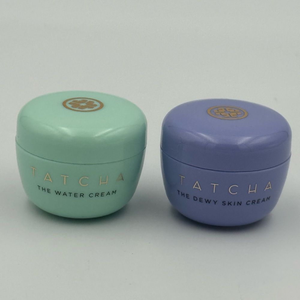 Tatcha Dewy Skin Cream & Water Cream Mini Travel Jars 10ml EMPTY SET LOT